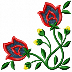 Flowers And Tree Embroidery Design 7